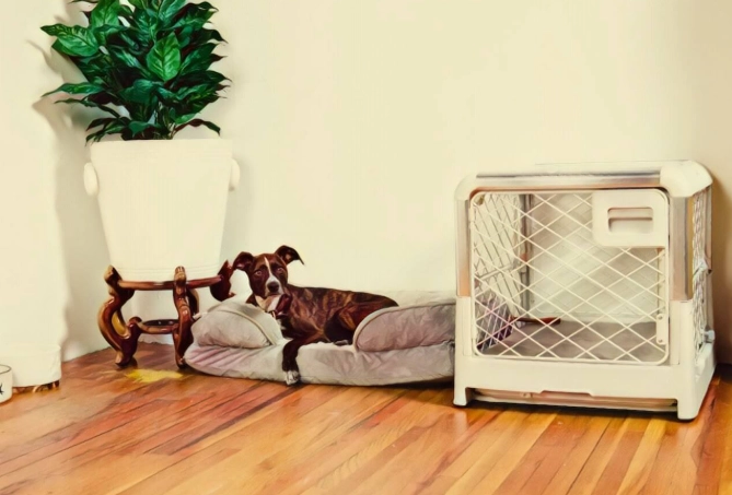 crate train puppy overnight