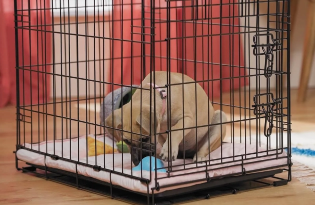 crate train puppy overnight